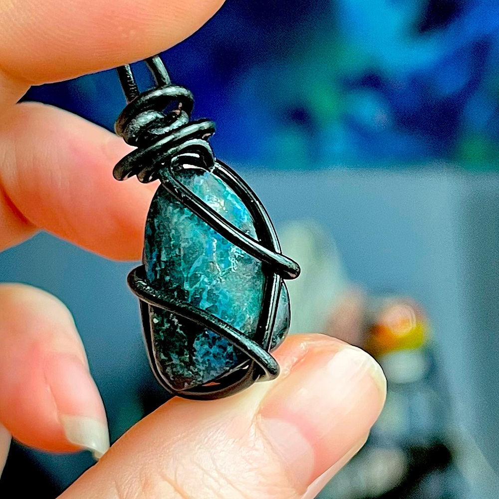 Handmade Stone Wire Wrapped Pendant